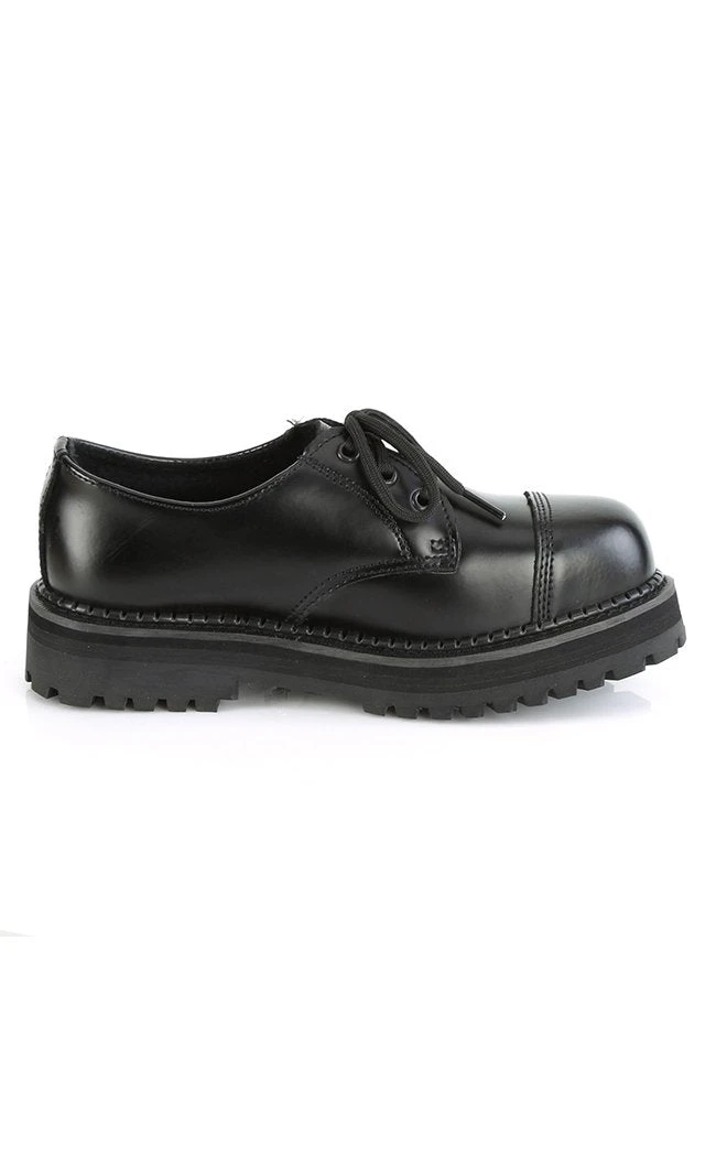 Demonia RIOT-03 Black Leather Steel Toe Oxford Shoes 7 Demonia RIOT-03 Black Leather Steel Toe Oxford Shoes
