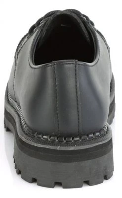 Demonia RIOT-03 Black Vegan Leather Steel Toe Oxford Shoes