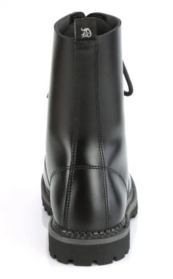 Demonia RIOT-10 Black Leather Combat Ankle Boots
