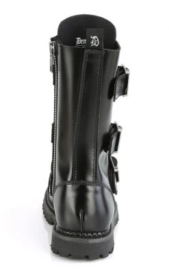 Demonia Shoes RIOT-12BK Black Leather Combat Ankle Boots 10 Demonia Shoes RIOT-12BK Black Leather Combat Ankle Boots