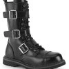 Demonia Shoes RIOT-12BK Black Leather Combat Ankle Boots 1 Demonia Shoes RIOT-12BK Black Leather Combat Ankle Boots