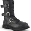 Demonia RIOT-12BK Black Vegan Leather Combat Ankle Boots Shoes