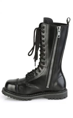 Demonia RIOT-14 Black Leather Combat Boots 9 Demonia RIOT-14 Black Leather Combat Boots