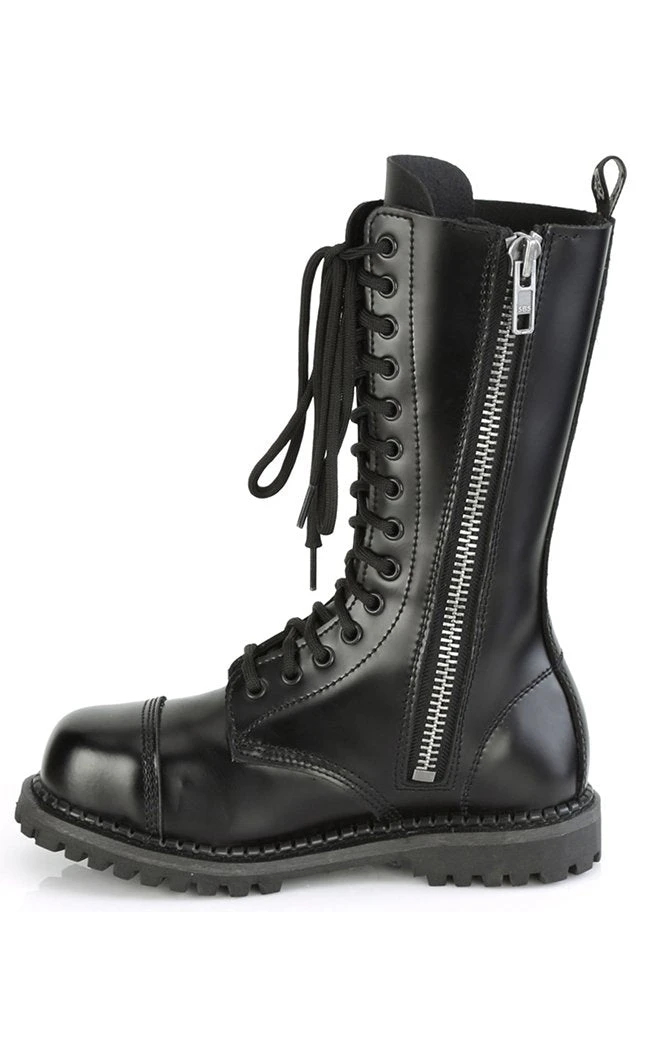 Demonia RIOT-14 Black Leather Combat Boots 5 Demonia RIOT-14 Black Leather Combat Boots