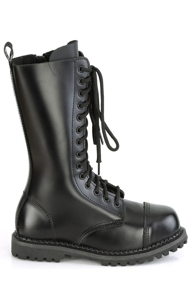 Demonia RIOT-14 Black Leather Combat Boots 7 Demonia RIOT-14 Black Leather Combat Boots