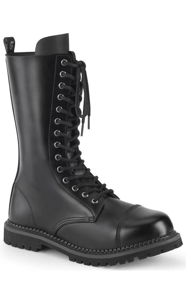 Demonia RIOT-14 Black Leather Combat Boots 3 Demonia RIOT-14 Black Leather Combat Boots