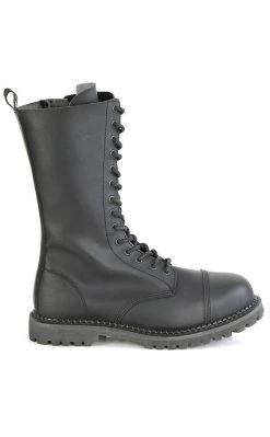 Demonia Shoes RIOT-14 Black Vegan Leather Combat Boots