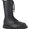 Demonia Shoes RIOT-14 Black Vegan Leather Combat Boots