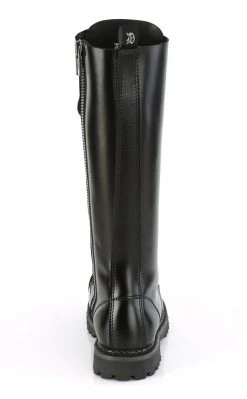 Demonia RIOT-20 Black Leather Knee High Combat Boots (AU Stock)