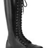 Demonia RIOT-20 Black Leather Knee High Combat Boots Shoes 1 Demonia RIOT-20 Black Leather Knee High Combat Boots Shoes
