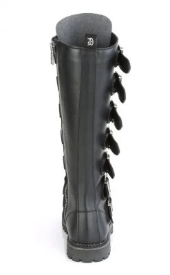 Demonia RIOT-21MP Black Vegan Leather Knee High Combat Boots Shoes 10 Demonia RIOT-21MP Black Vegan Leather Knee High Combat Boots Shoes
