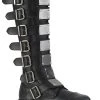 Demonia RIOT-21MP Black Vegan Leather Knee High Combat Boots Shoes 1 Demonia RIOT-21MP Black Vegan Leather Knee High Combat Boots Shoes