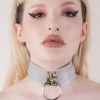 Cold Black Heart Rebel Girl Choker Silver Sale
