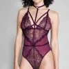 Music Legs Requiem In Lace Strappy Teddy Rose