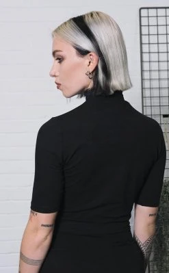 Mary Wyatt Clothing Rosaline High Neck Crop Tee