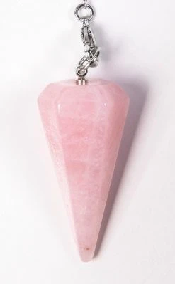Crystals Rose Quartz Faceted Pendulum Witchcraft