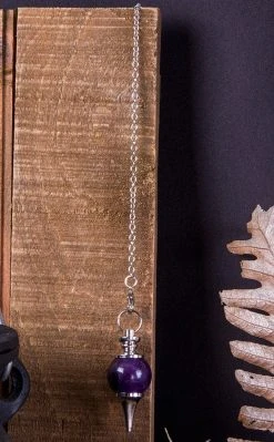 Crystals Round Amethyst Pendulum Home Decor