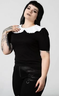 Killstar Ruby Lace Collar Top