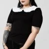 Killstar Ruby Lace Collar Top