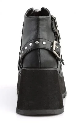 Demonia SCENE-30 Black Vegan Leather Platform Ankle Boots