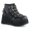 Demonia SCENE-30 Black Vegan Leather Platform Ankle Boots