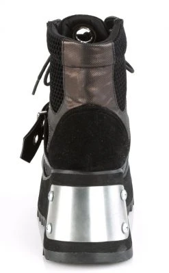 Demonia Shoes SCENE-53 Black Fishnet Platform Ankle Boots