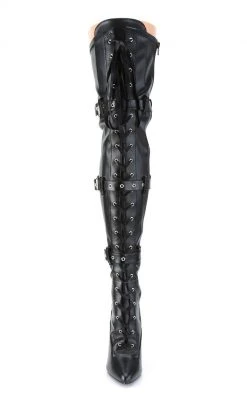 Pleaser Pole Shoes SEDUCE-3028 Black Thigh High Boots