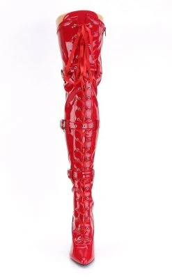 Pleaser Pole Shoes SEDUCE-3028 Red Thigh High Boots
