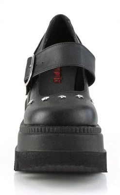 Demonia SHAKER-23 Black Vegan Leather Platform Mary Janes Shoes