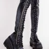 Demonia Shoes SHAKER-374 Black Vegan Leather Thigh High Platform Boots (Au Stock) 2 Demonia Shoes SHAKER-374 Black Vegan Leather Thigh High Platform Boots (Au Stock)