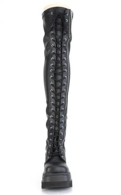 Demonia SHAKER-374 Black Vegan Leather Thigh High Platform Boots Shoes 12 Demonia SHAKER-374 Black Vegan Leather Thigh High Platform Boots Shoes