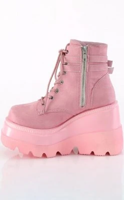Demonia Shoes SHAKER-52 Baby Pink Faux Suede Ankle Boots 9 Demonia Shoes SHAKER-52 Baby Pink Faux Suede Ankle Boots