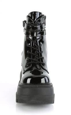 Demonia SHAKER-52 Black Patent Platform Ankle Boots (Au Stock) Shoes