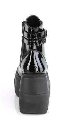 Demonia SHAKER-52 Black Patent Platform Ankle Boots (Au Stock) Shoes