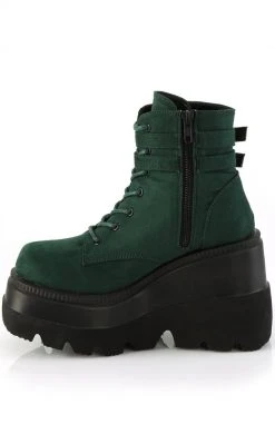 Demonia SHAKER-52 Emerald Faux Suede Ankle Boots (Au Stock) Shoes