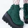 Demonia SHAKER-52 Emerald Faux Suede Ankle Boots 2 Demonia SHAKER-52 Emerald Faux Suede Ankle Boots