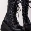 Demonia Shoes SHAKER-70 Black Vegan Leather Platform Boots 2 Demonia Shoes SHAKER-70 Black Vegan Leather Platform Boots