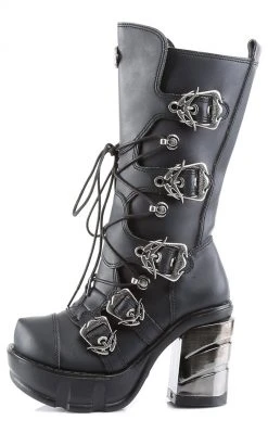 Demonia SINISTER-203 Black Steampunk Boots