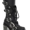 Demonia SINISTER-203 Black Steampunk Boots