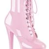 Pleaser SKY-1020 Baby Pink Ankle Boots Pole Shoes