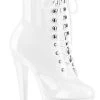 Pleaser SKY-1020 Patent White Boots