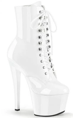 Pleaser SKY-1020 Patent White Boots