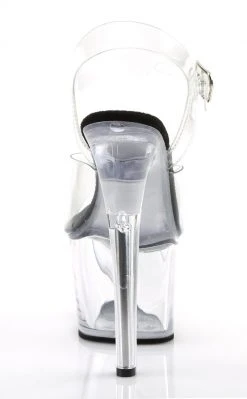 Pleaser SKY-308 Clr-Blk/Clr Heels