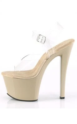 Pleaser SKY-308 Clr/Cream Heels Pole Shoes