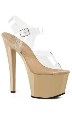 Pleaser SKY-308 Clr/Cream Heels Pole Shoes