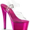Pleaser SKY-308 Clr/H. Pink Chrome Heels Pole Shoes