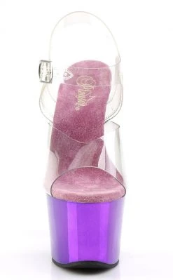 Pleaser SKY-308 Clr/Purple Chrome Heels Pole Shoes