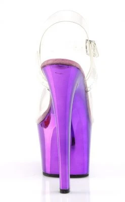 Pleaser SKY-308 Clr/Purple Chrome Heels Pole Shoes