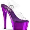 Pleaser SKY-308 Clr/Purple Chrome Heels Pole Shoes