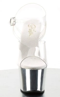 Pleaser SKY-308 Clr/Slv Chrome Heels Pole Shoes